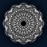 Luxury ornamental mandala design background with silver color vector