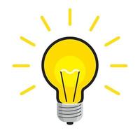 Bright Light Bulb Icon Isolated on White background vector