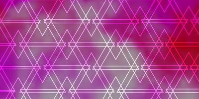 Light Pink vector pattern with lines, triangles.