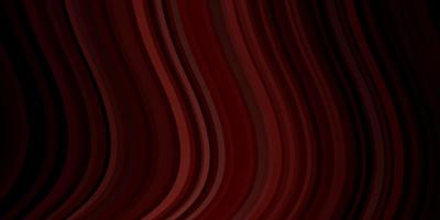 Dark Red vector background with curved lines.