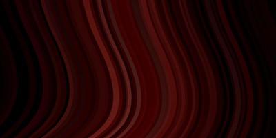 Dark Red vector background with curved lines.