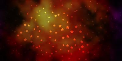 Dark Multicolor vector background with small and big stars.