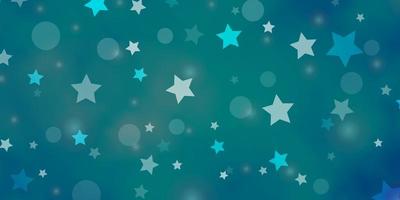 Light BLUE vector template with circles, stars.