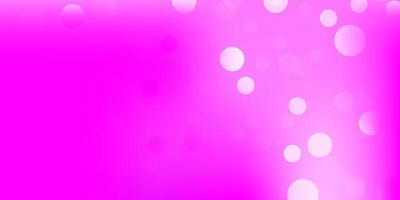 Light purple, pink vector background with bubbles.