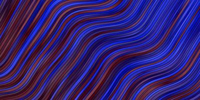 Dark Blue, Red vector background with bent lines.