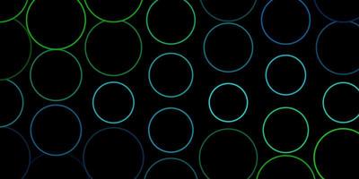 Dark Blue, Yellow vector texture with circles.