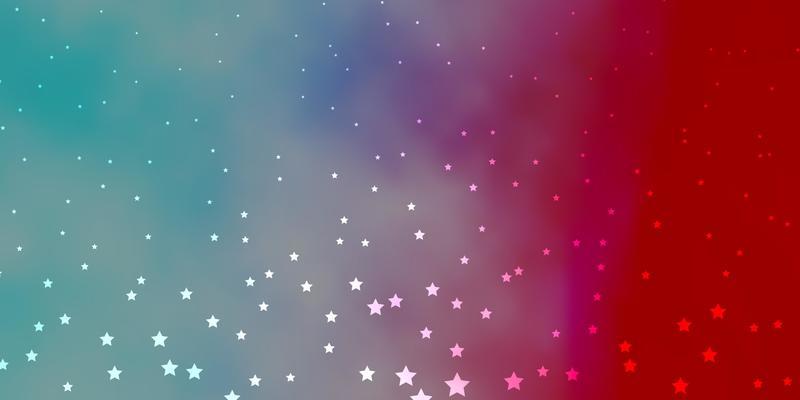 Dark Blue, Red vector texture with beautiful stars.