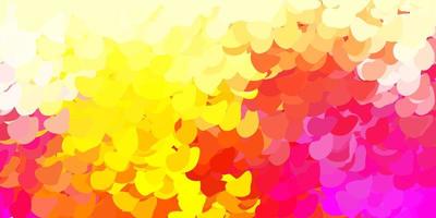 Light pink, yellow vector backdrop with chaotic shapes.