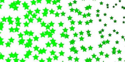 textura de vector verde claro con hermosas estrellas.