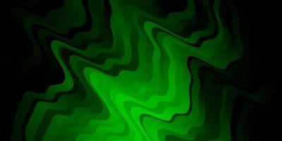 Dark Green vector pattern with curves.