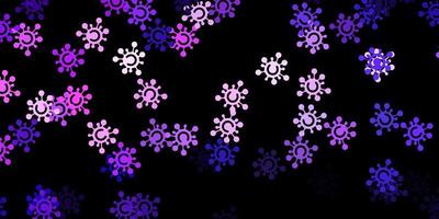 Dark purple vector texture with disease symbols.