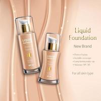Realistic Liquid Foundation Cosmetics Advertising Vector Illustration