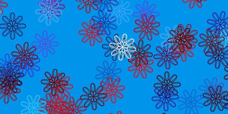 Light Blue, Red vector natural artwork with flowers.