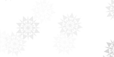 Fondo de vector gris claro con copos de nieve de Navidad.