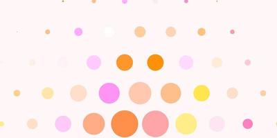 Light Pink, Yellow vector background with bubbles.