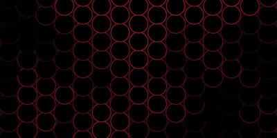 Dark Red vector background with bubbles.