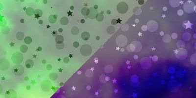 Vector layout with circles, stars.