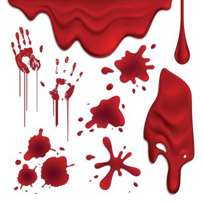 Blood Blots Realistic Set Vector Illustration