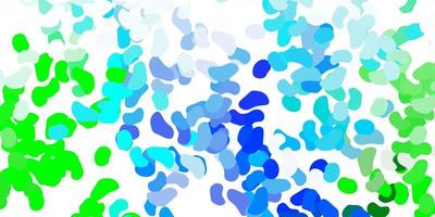 Light blue, green vector texture with memphis shapes.