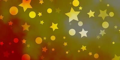 Light Orange vector template with circles, stars.