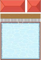 Top view of swimming pool on white background vector