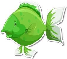 Cute fish sea animal cartoon sticker vector