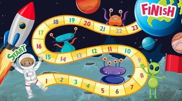 Board game template with space theme vector