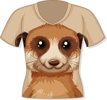 Front of t-shirt with meerkat pattern vector