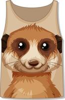 Front of tank top sleeveless with meerkat pattern vector