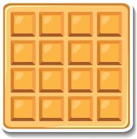 Square waffle sticker on white background vector