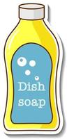 A sticker template with Dish soap bottle isolated vector