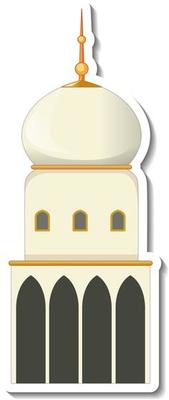 A sticker template with Mosque building isolated