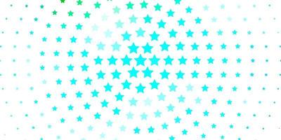 Light Blue, Green vector pattern with abstract stars.