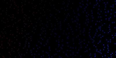 Plantilla de vector azul oscuro, rojo con estrellas de neón.