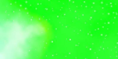 Light Green vector background with colorful stars.