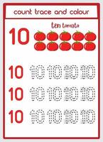 count traces and color of tomatoes 10 vector
