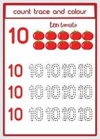 contar las huellas y el color de los tomates 10 vector