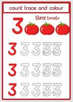 count traces and color of tomatoes number 3 vector