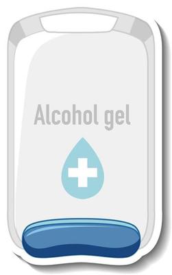 A sticker template with alcohol gel sanitizer product isolated