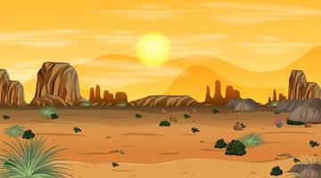 paisaje de bosque desierto vacío en la escena del atardecer vector