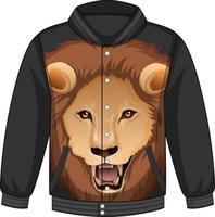 parte delantera de la chaqueta bomber con estampado de leones vector