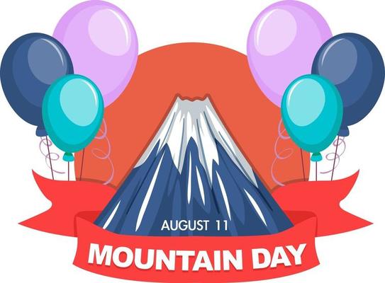 Mountain Day in Japan on August 11 banner with Mount Fuji