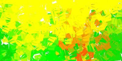 Light green, yellow vector abstract triangle background.