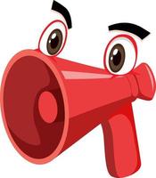 Megaphone cartoon character with facial expression vector