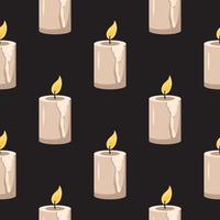 Seamless pattern with candles. Halloween print and party decoration vector