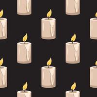 Seamless pattern with candles. Halloween print and party decoration vector