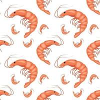 Seamless pattern with shrimps or prawn, Cute print vector