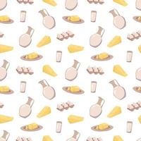 Seamless pattern with dairy products vector