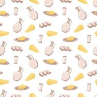 Seamless pattern with dairy products vector