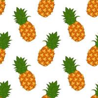 Bright summer pattern with pineapples. Cute exotic fruit print vector